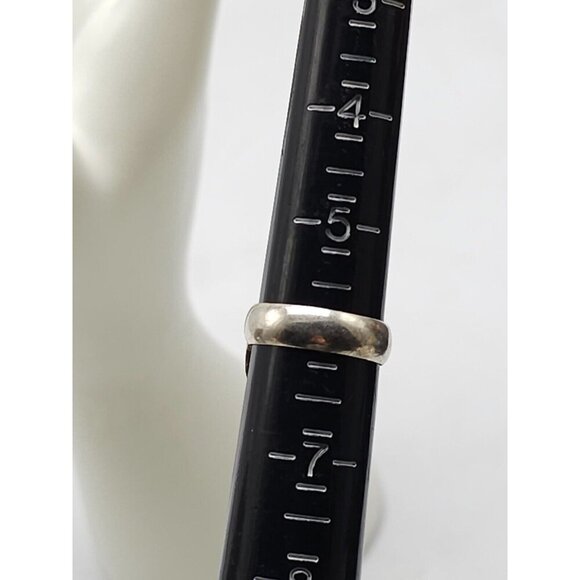 Geometric Triangle Gray Tourmaline Silver Plated Ring Size 6 Vintage - Picture 7 of 8